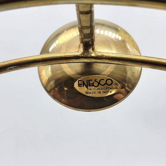 Enesco Mid-Century Brass 8 Candle Ring Centerpiece Holiday Wreath Candelabra - Picture 10 of 10